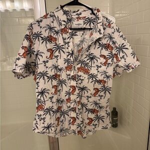 Goodfellow & Co White and Black Casual Button Down Shirt